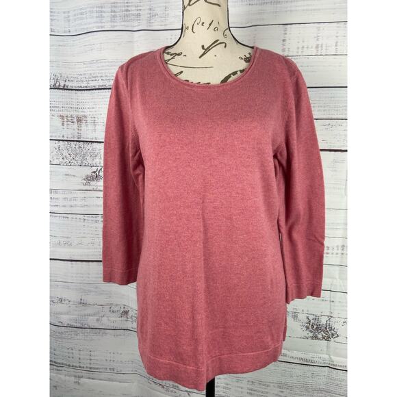 Talbots Sweater Womens S Crew Neck 3/4 Sleeves Cotton Blend Lightweight - Picture 1 of 10